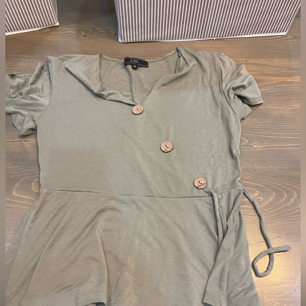 Sage green dress blouse